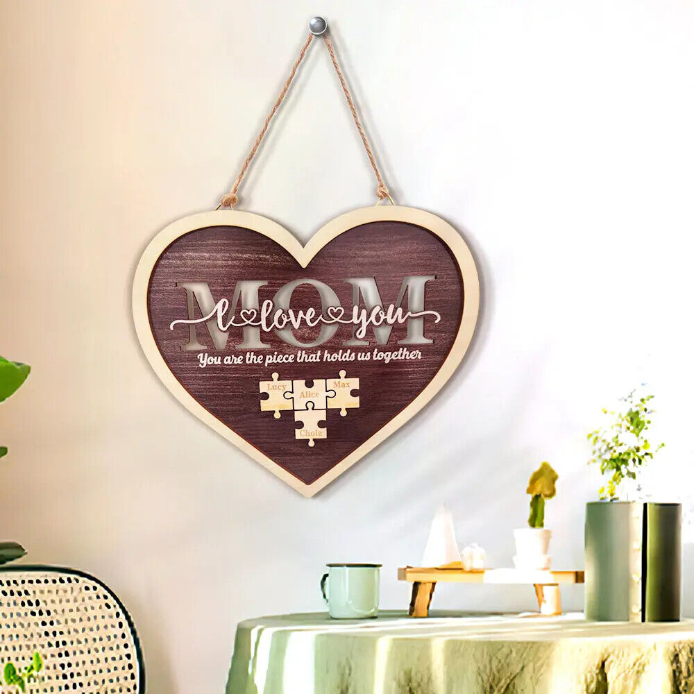 Personalised Hanging Puzzle Name Mum You Are the Piece that Holds Us Together