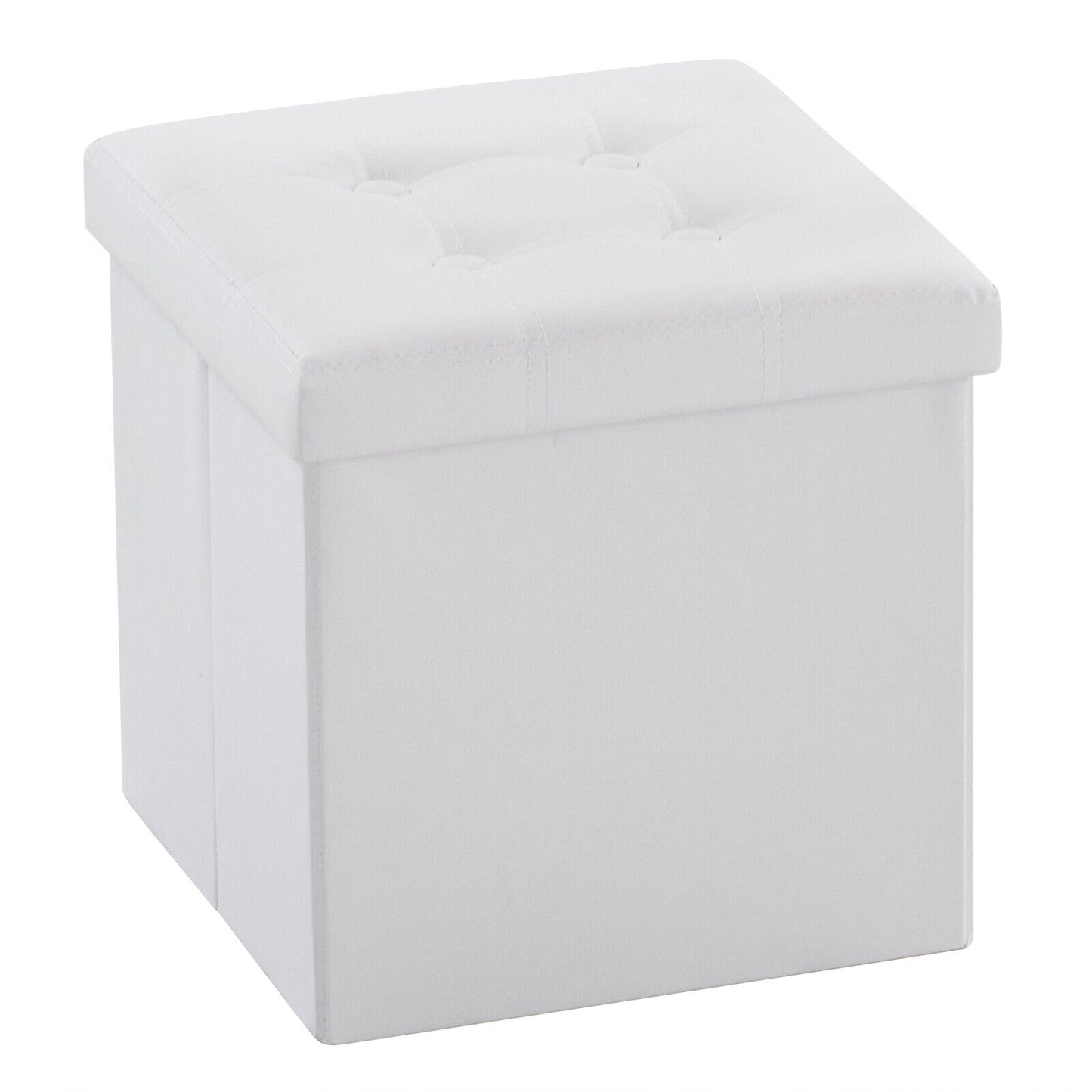 Folding Ottoman Storage Box Pouffe Seat Stool Home Chair Foot stool Bench LINEN