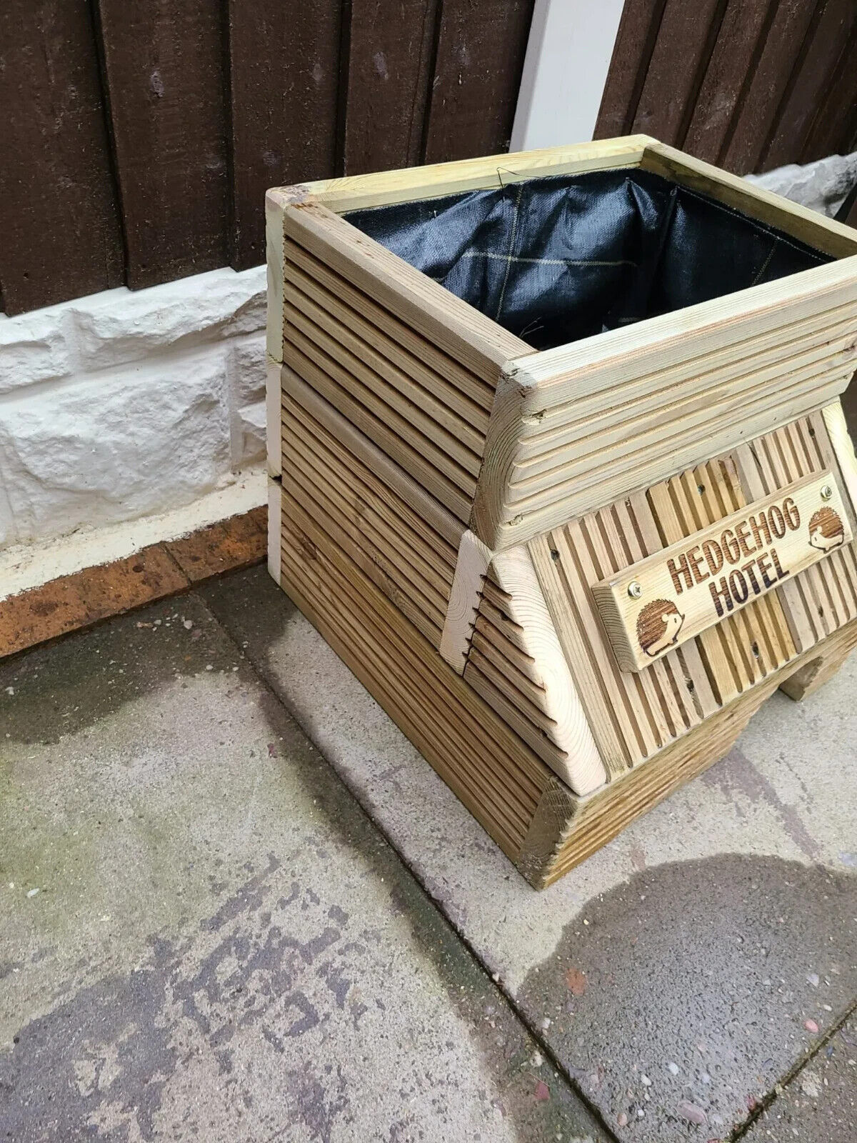 Handmade 2 In 1 Wooden Hedgehog House Hibernation Nest Shelter Box With Planter