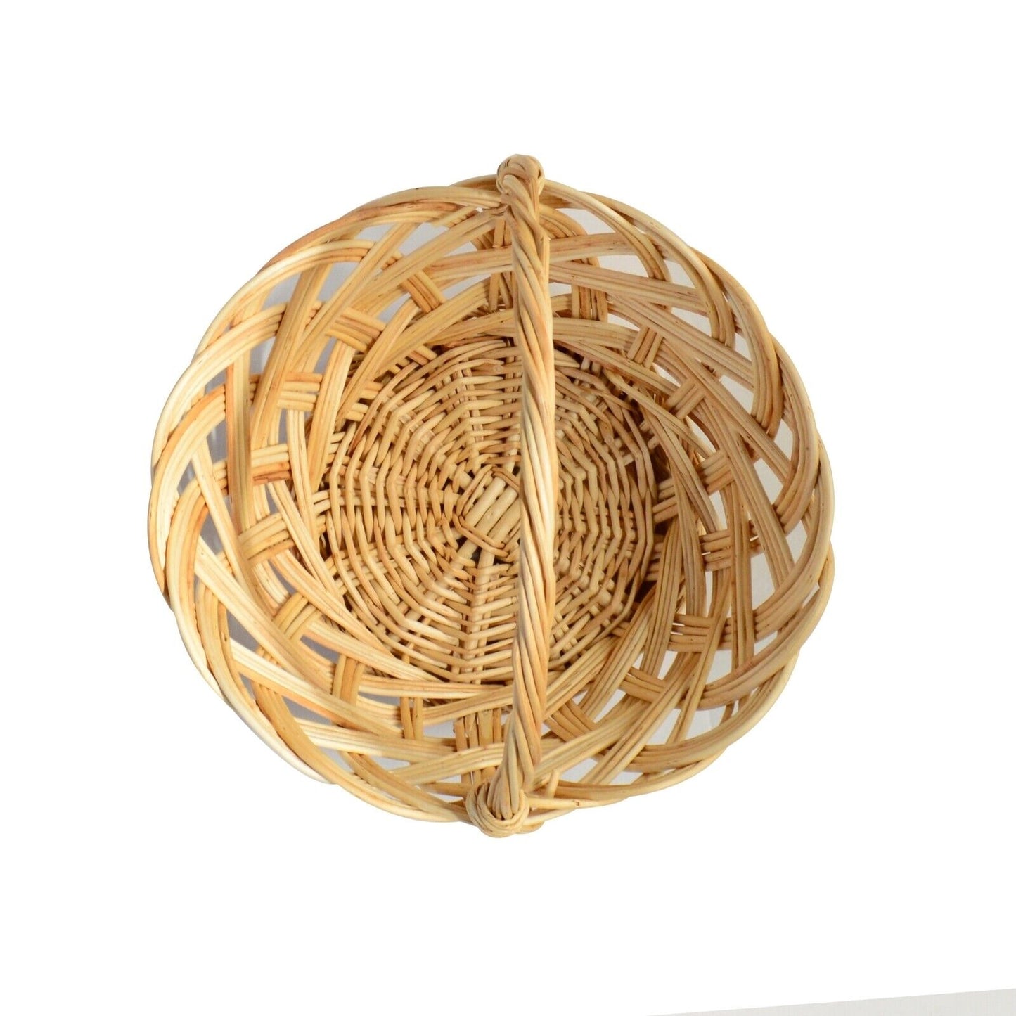 Handmade Large woven bread basket Wicker Fruit Storage hamper with handle