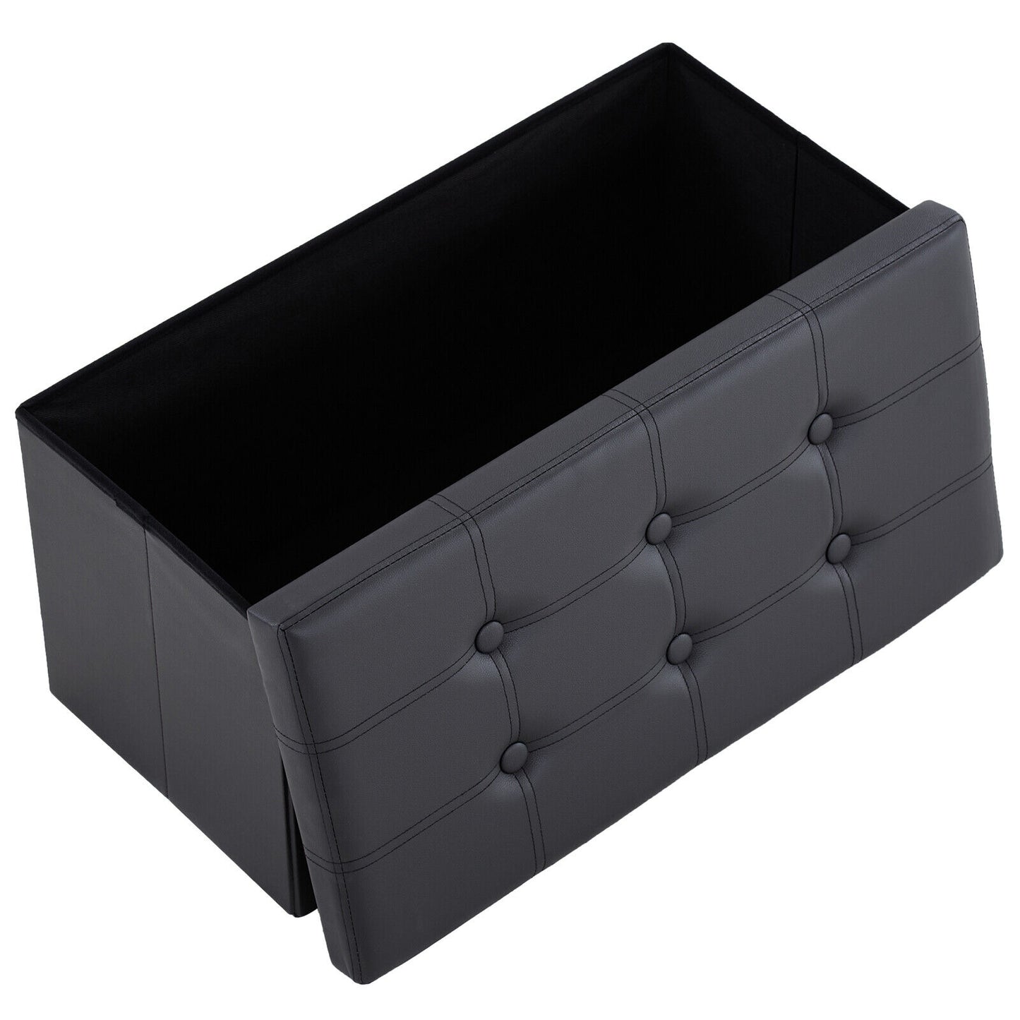 Folding Ottoman Storage Box Pouffe Seat Stool Home Chair Foot stool Bench LINEN