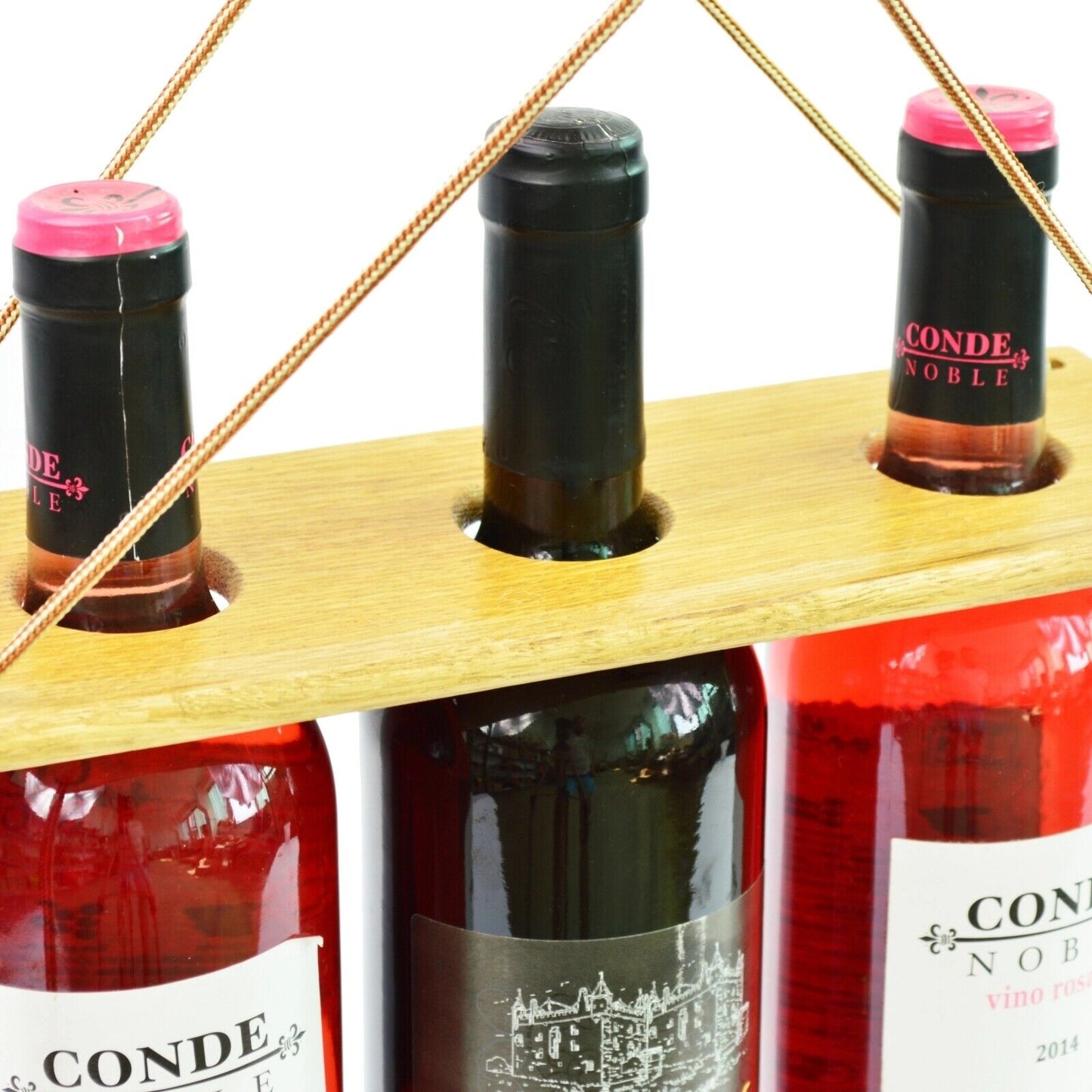 Handmade Wine Case Carrier 3 Bottle With Handle Storage Stand Stylish Durable