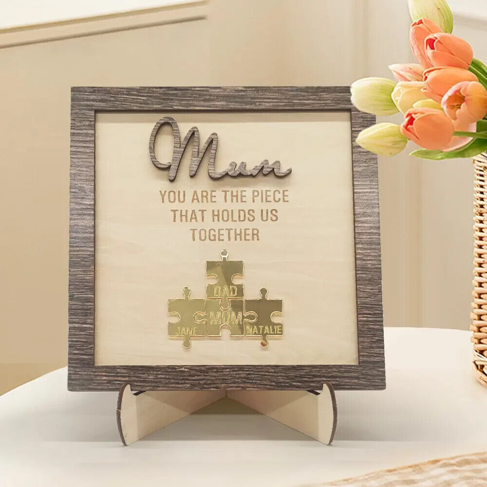 Personalised Puzzle Name Mum You Are the Piece that Holds Us Together Silver