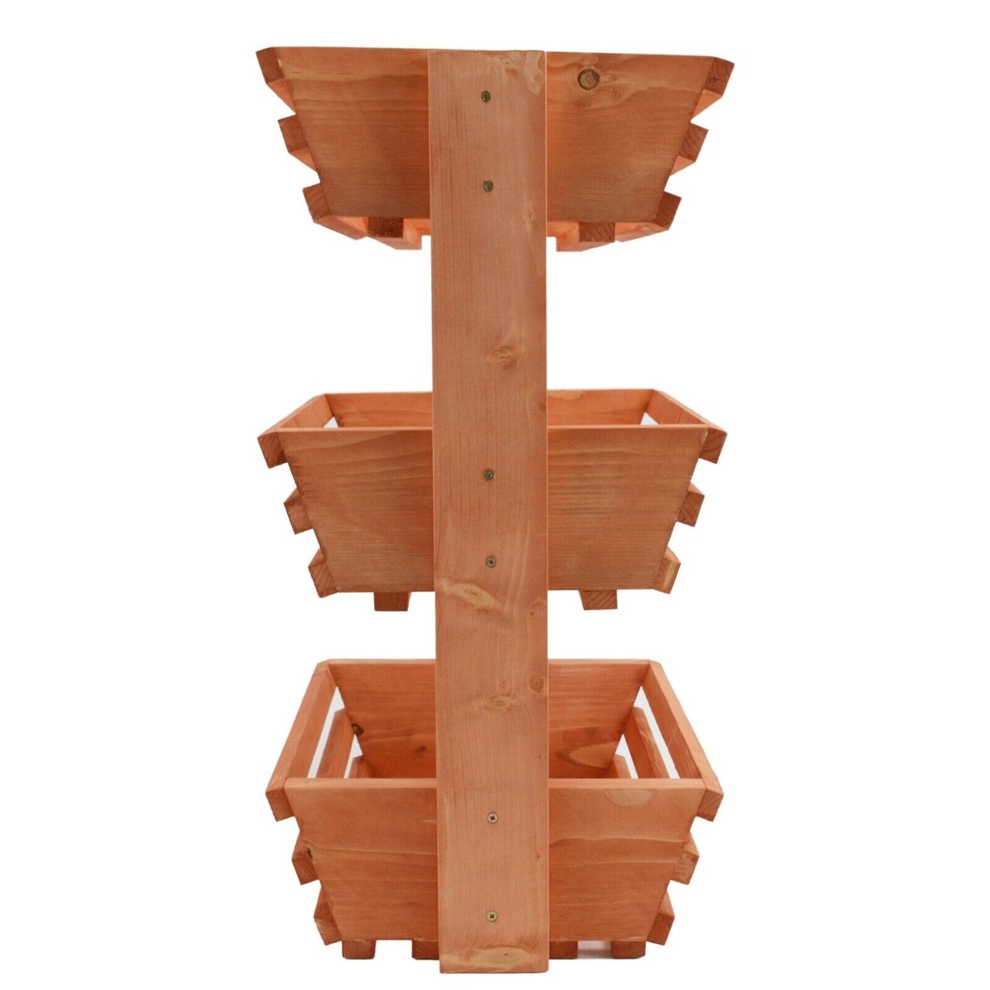 3 Tier Fruit Basket Handmade Natural Wood Holder Rack Vegetable Storage Stand