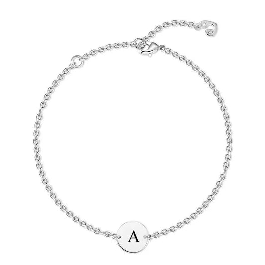 Personalised Alphabet Anklet Bracelet Customised  Engraving Stainless Steel