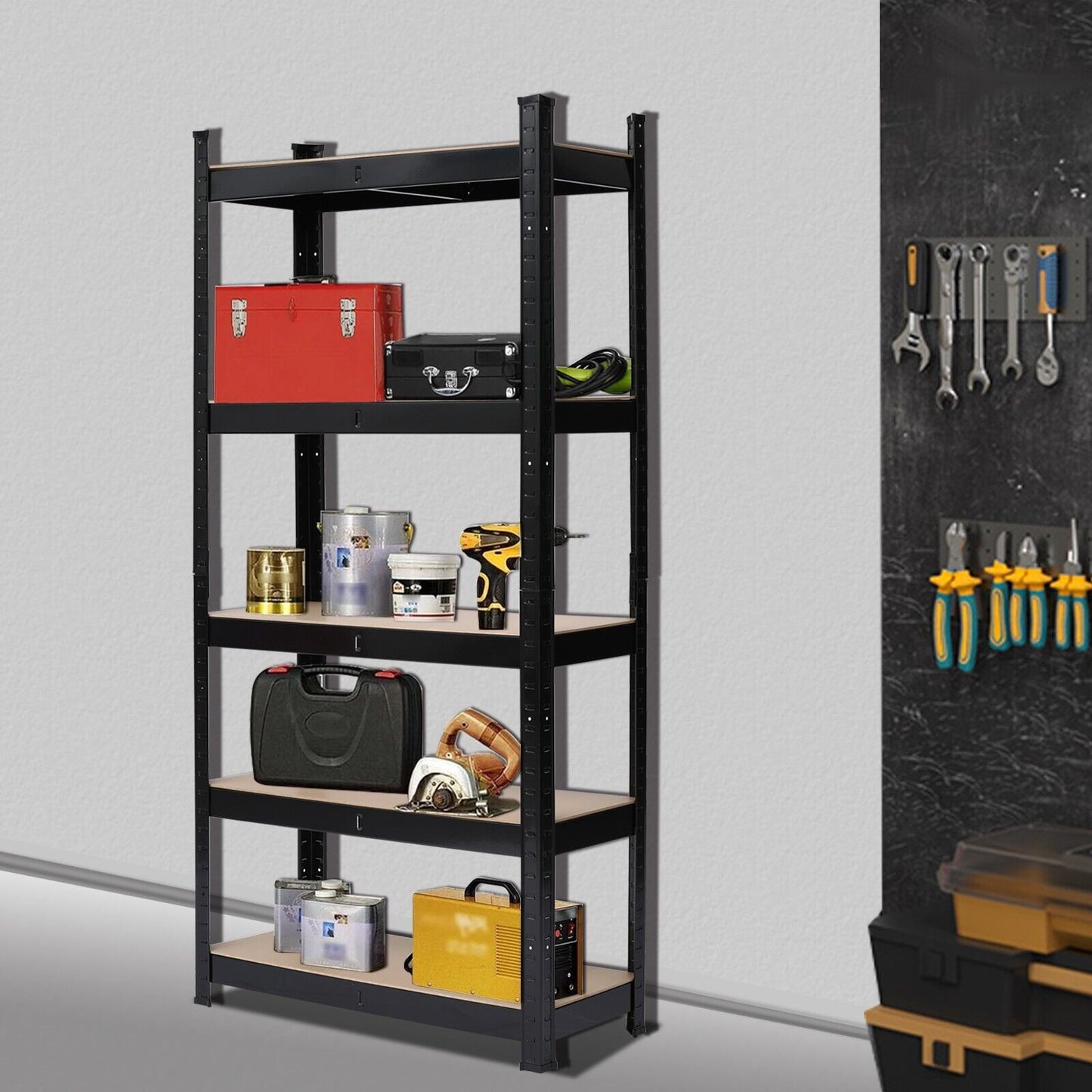 5 Tier Heavy Duty Boltless Metal Shelving Shelves Storage Unit Racking Garage UK