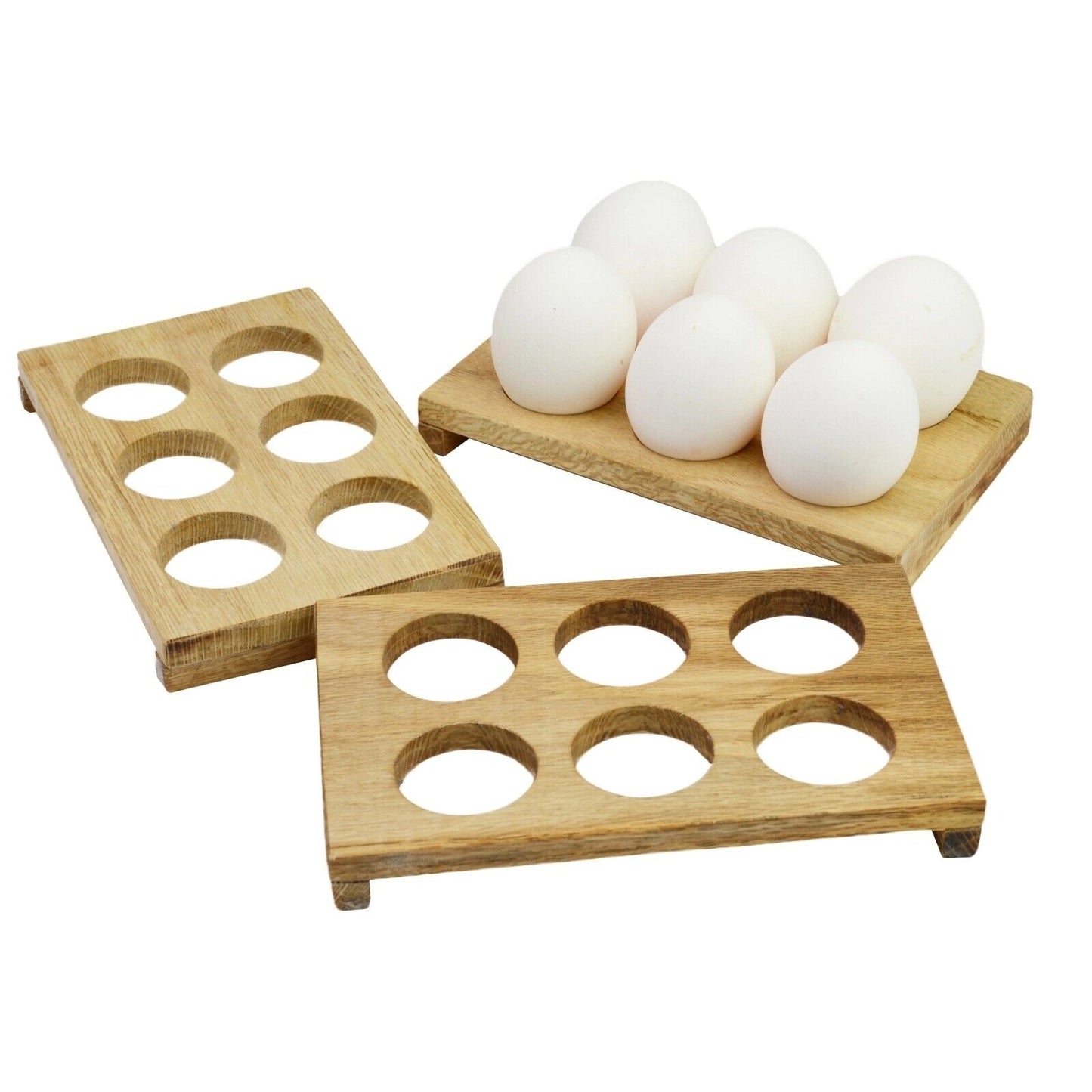 Wooden Egg Holder Home Decor Kitchen Storage Rack Display 12 Eggs Handmade