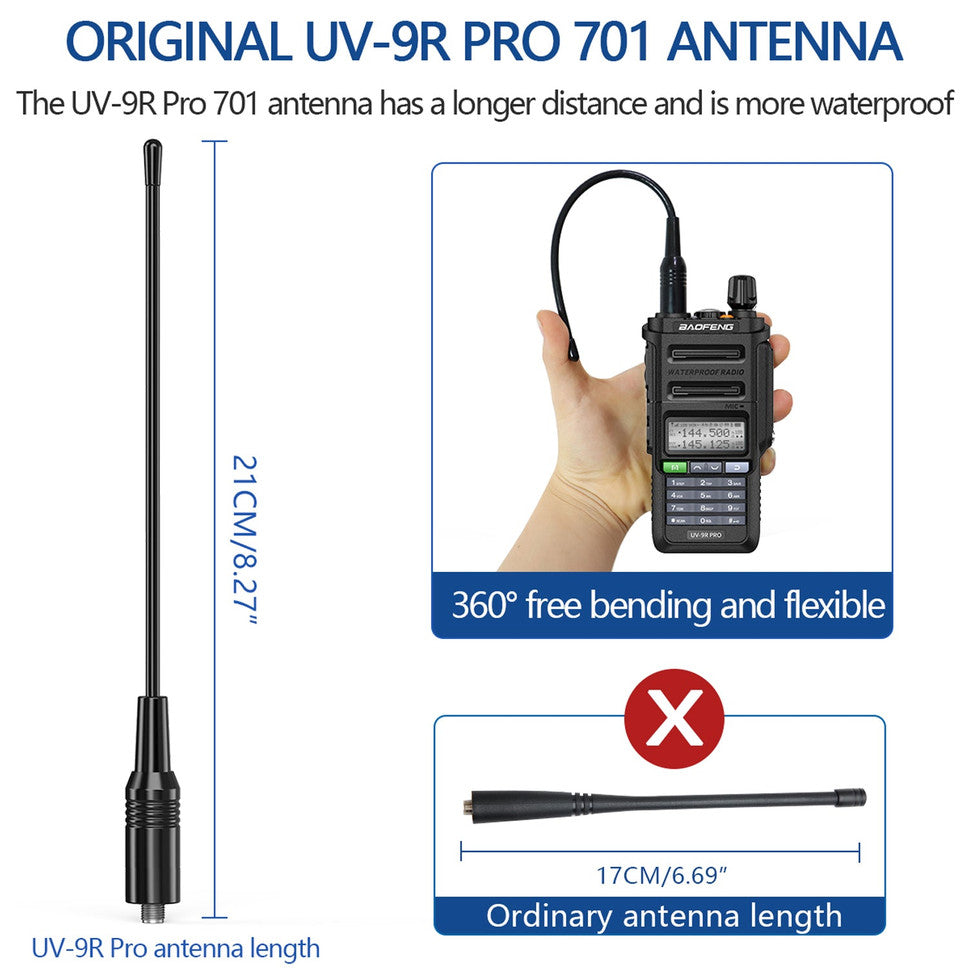 Baofeng UV 9R PRO Waterproof  UHF/VHF 8W Long Range Radio Walkie Talkie + Earpce