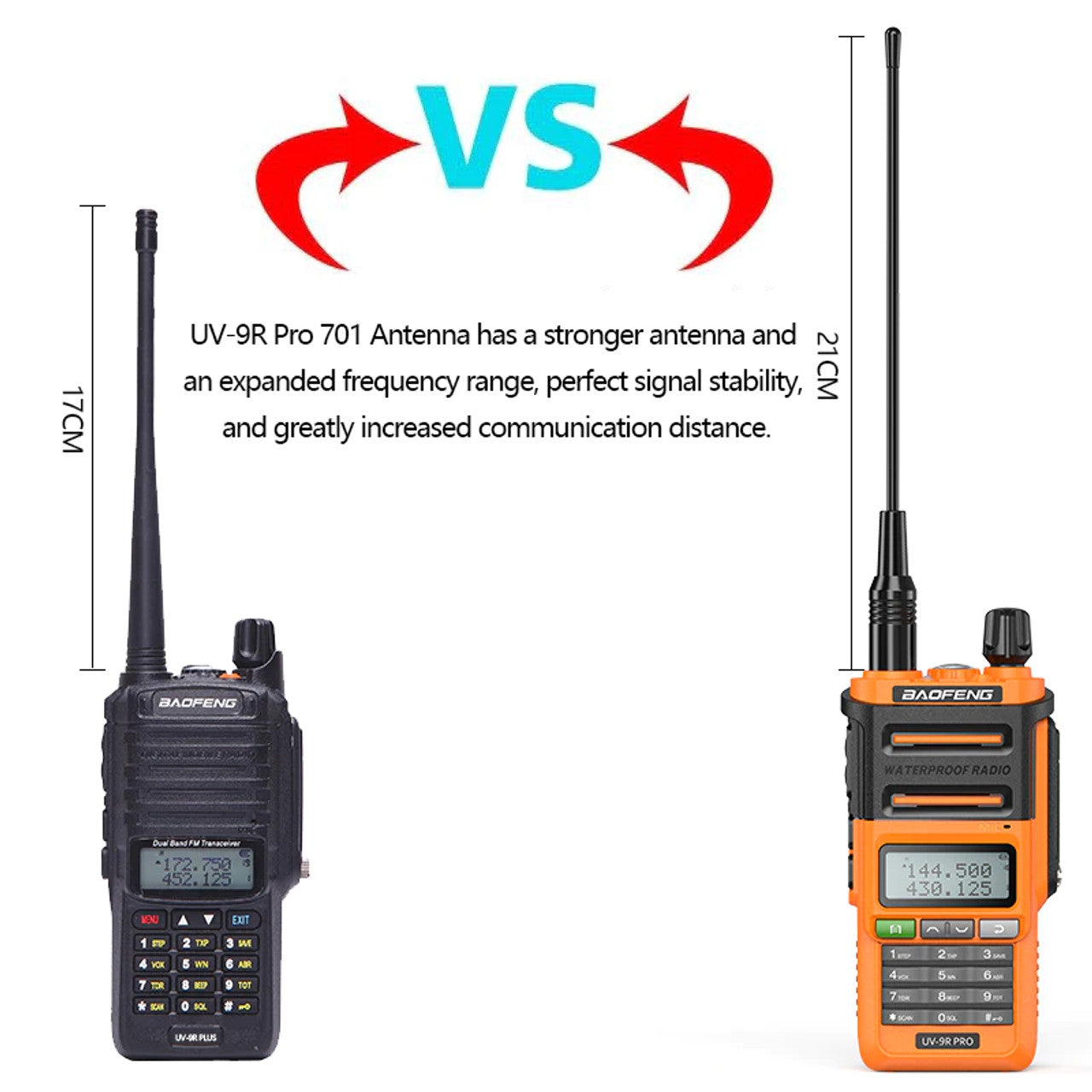 Baofeng UV 9R PRO Waterproof  UHF/VHF 8W Long Range Radio Walkie Talkie + Earpce