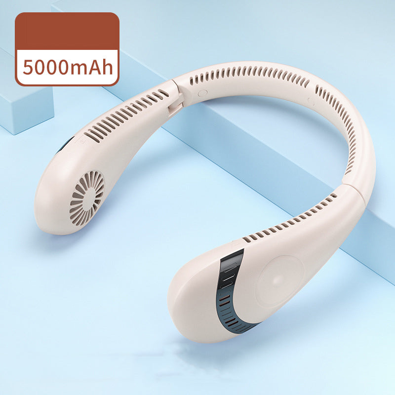 5000mah Bladeless Rechargeable Air Cool Portable Lazy Powerful Neck Fan Neckband
