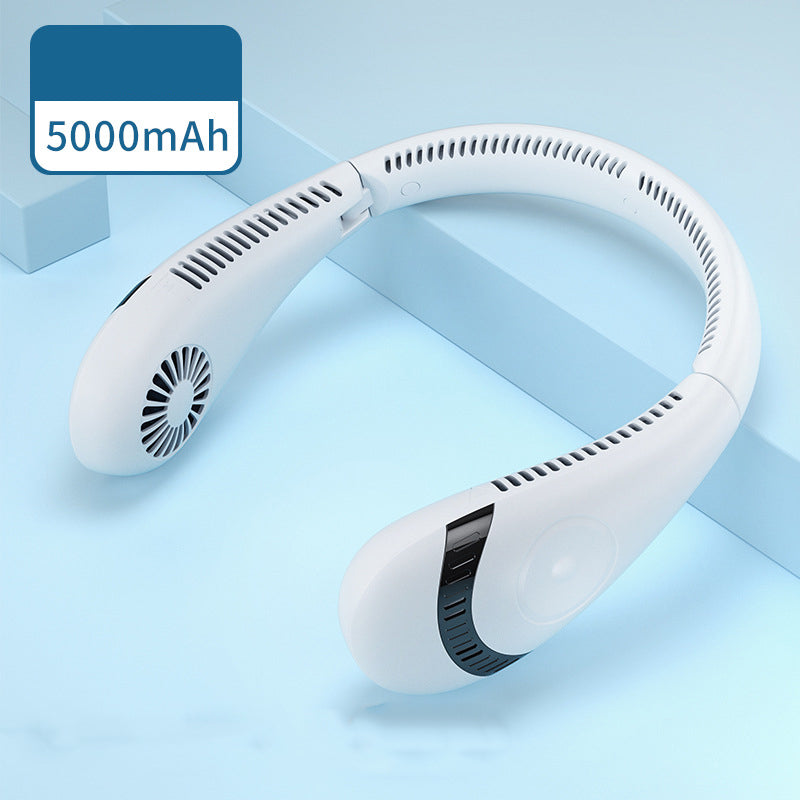 5000mah Bladeless Rechargeable Air Cool Portable Lazy Powerful Neck Fan Neckband