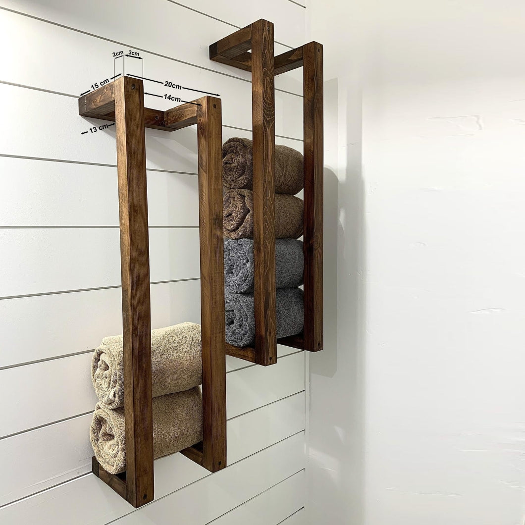Shelf Bathroom Towel Rail, Bathroom Wooden Towel Rack Blanket Storage, Housewarm